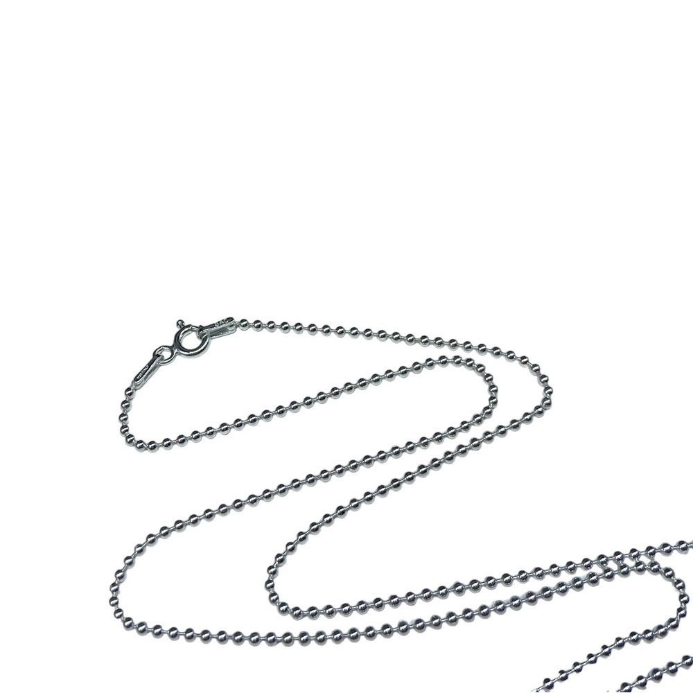 16” Sterling Silver Ball Beaded Chain Necklace Solid 925 Italy Italian Layering - Picture 6 of 9